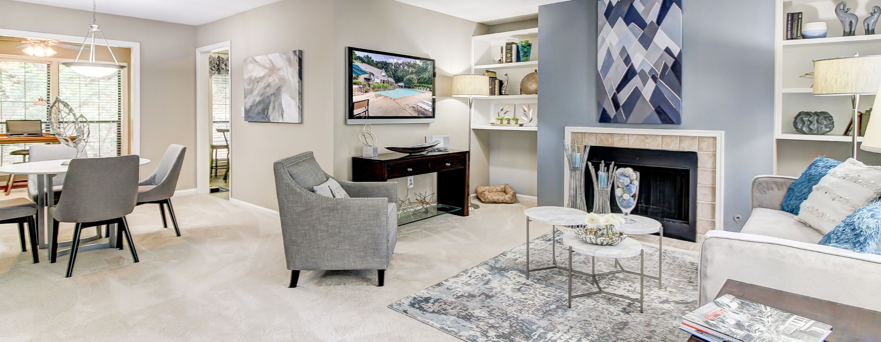 Open space living area with natural lighting