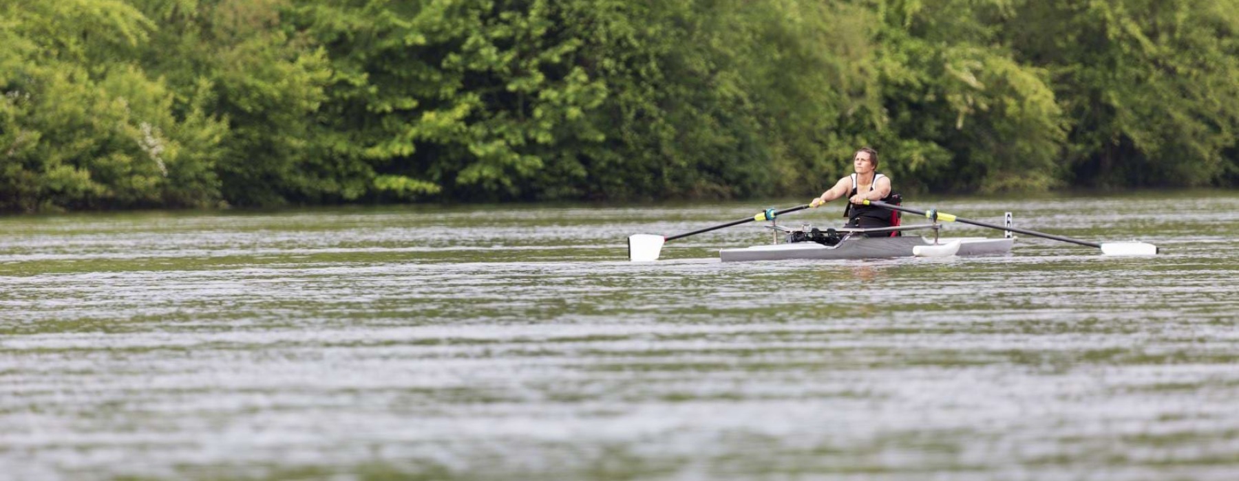 a person rowing a boat