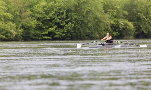 a person rowing a boat